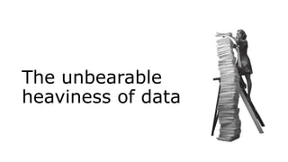 The unbearable
heaviness of data
 