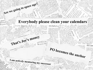 Everybody please clean your calendars
 