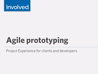 Agile prototyping
Project Experience for clients and developers
 