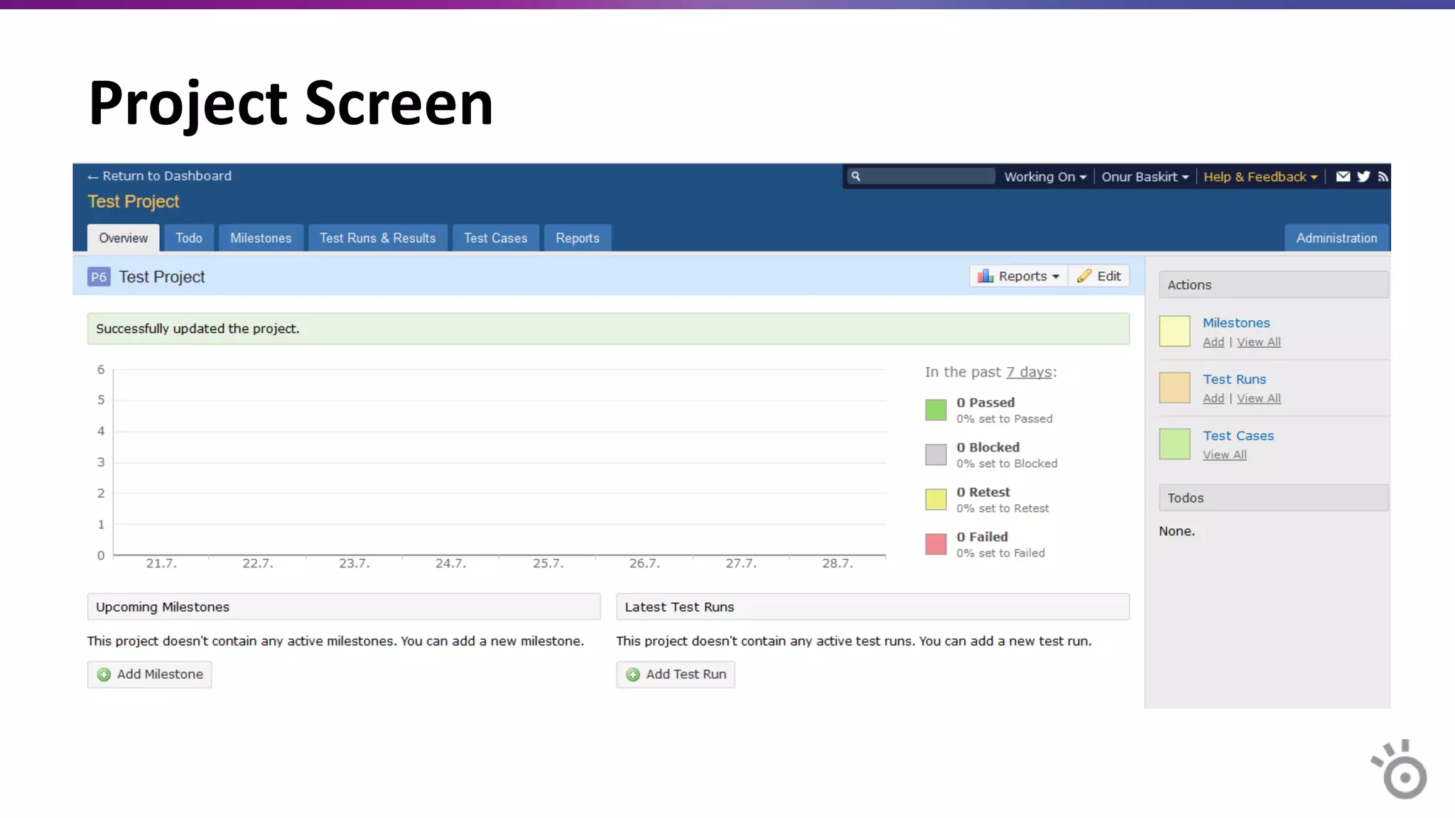 Project Screen
 
