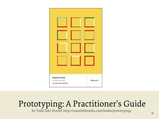 Prototyping: A Practitioner’s Guide
by Todd Zaki Warfel: http://rosenfeldmedia.com/books/prototyping/

15

 