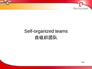 Self-organized teams 自组织团队 Team 