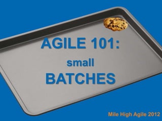 AGILE 101:
   small
BATCHES

           Mile High Agile 2012
 
