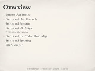 UX of User Stories Workshop | PDF