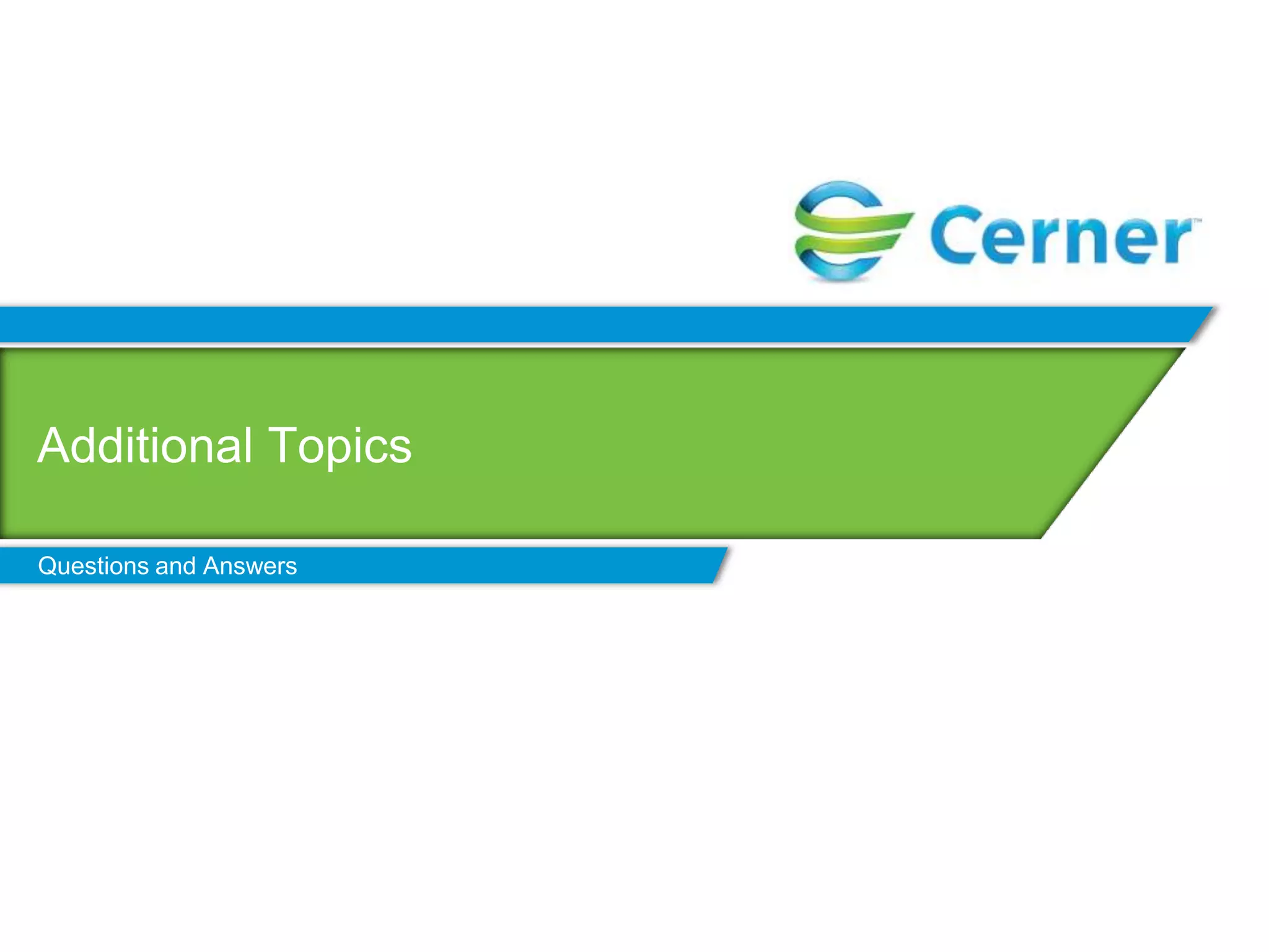 Additional Topics

Questions and Answers
 