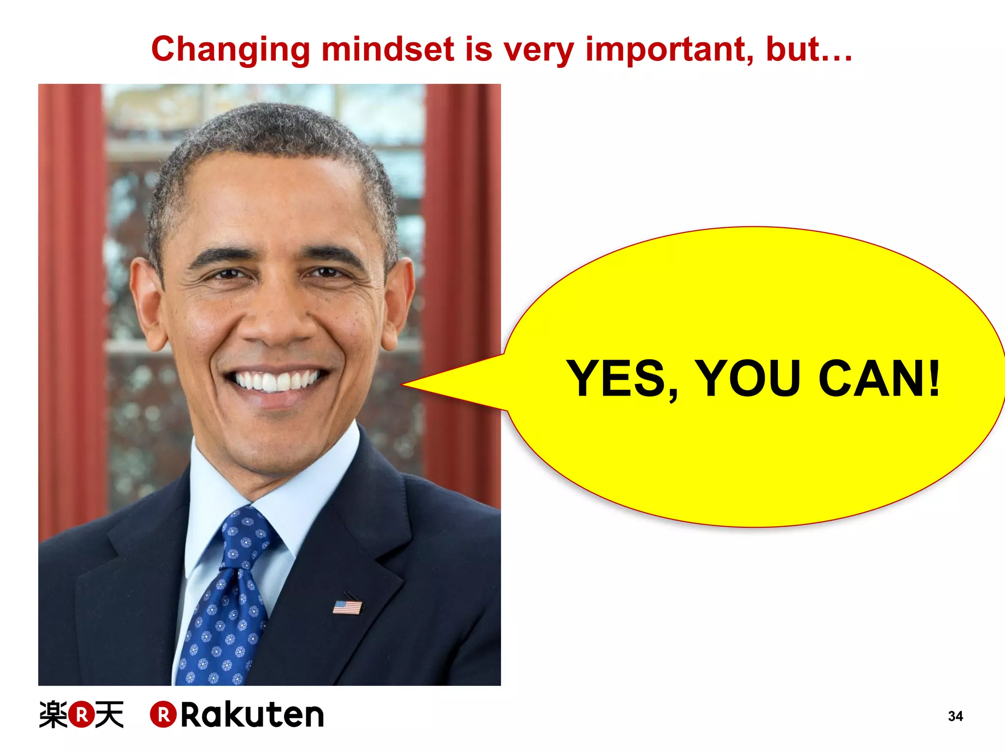 34 
Changing mindset is very important, but… 
YES, YOU CAN!  