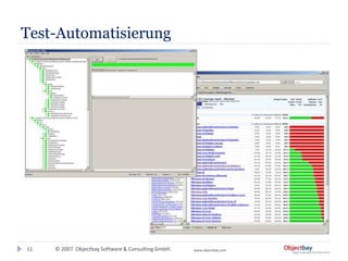 © 2007 Objectbay Software & Consulting GmbH. www.objectbay.com
Test-Automatisierung
11
 