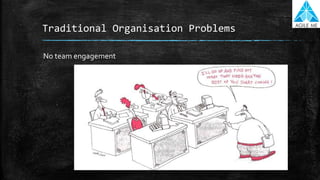 Traditional Organisation Problems
No team engagement
 
