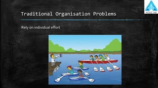 Traditional Organisation Problems
Rely on individual effort
 