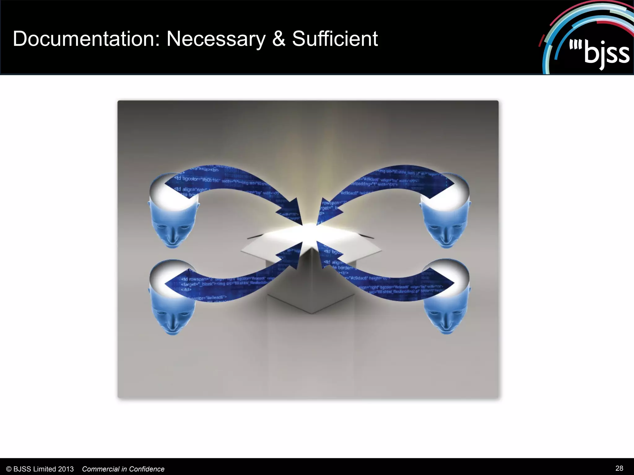 Documentation: Necessary & Sufficient




© BJSS Limited 2013   Commercial in Confidence   28
 