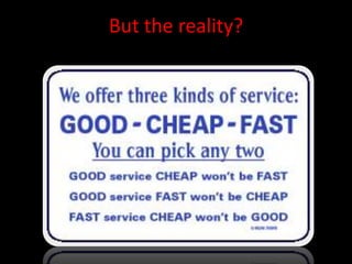 But the reality?
 