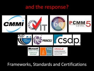 and the response?




Frameworks, Standards and Certifications
 