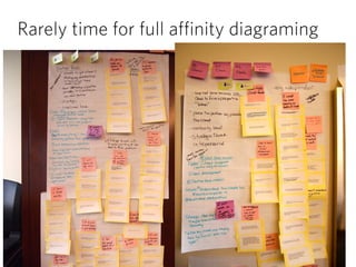 Rarely time for full affinity diagraming
 