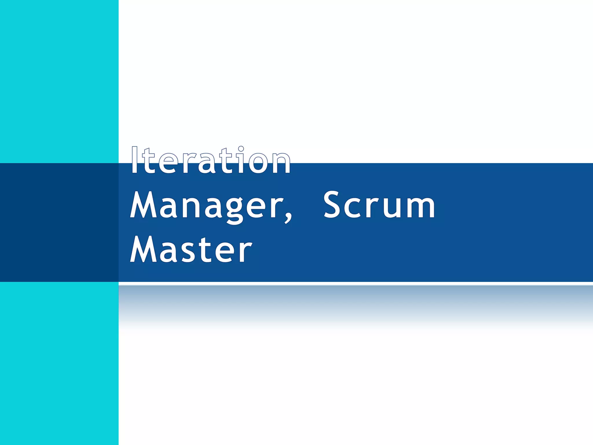Iteration Manager,  Scrum Master