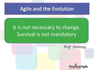 It is not necessary to change.
   Survival is not mandatory

                      Prof. Deming
 