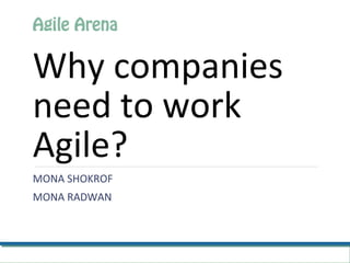 Why companies
need to work
Agile?
MONA SHOKROF
MONA RADWAN
 