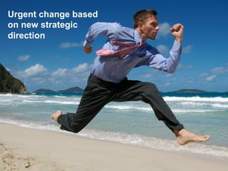 Urgent change based
on new strategic
direction
 