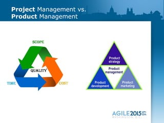 Project Management vs.
Product Management
 