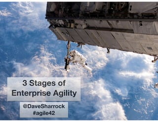 agile42 | The Agile Coaching Company www.agile42.com | All rights reserved. Copyright ©2005-2015
3 Stages of
Enterprise Agility
@DaveSharrock
#agile42
 