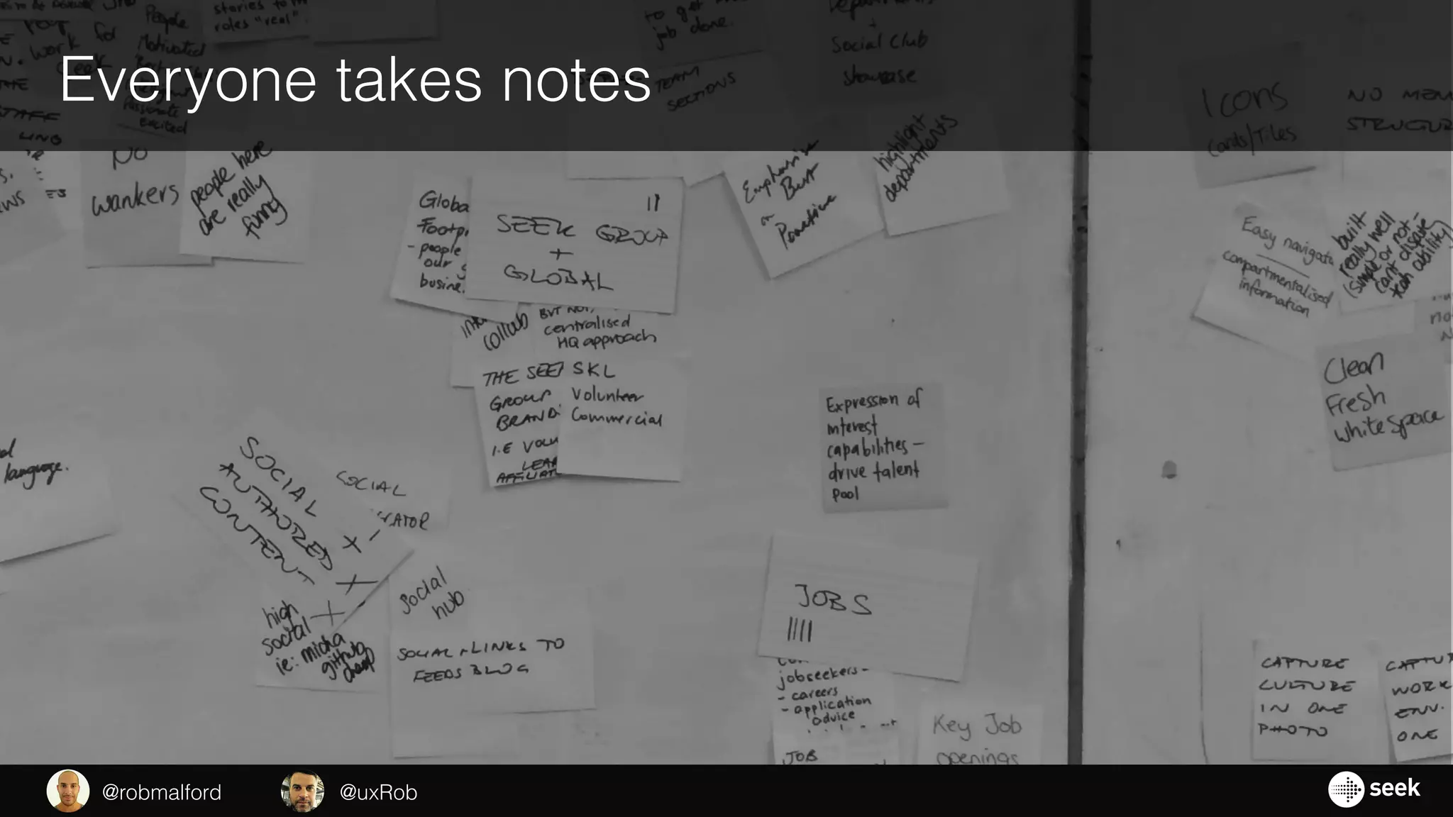 Everyone takes notes
@uxRob@robmalford
 