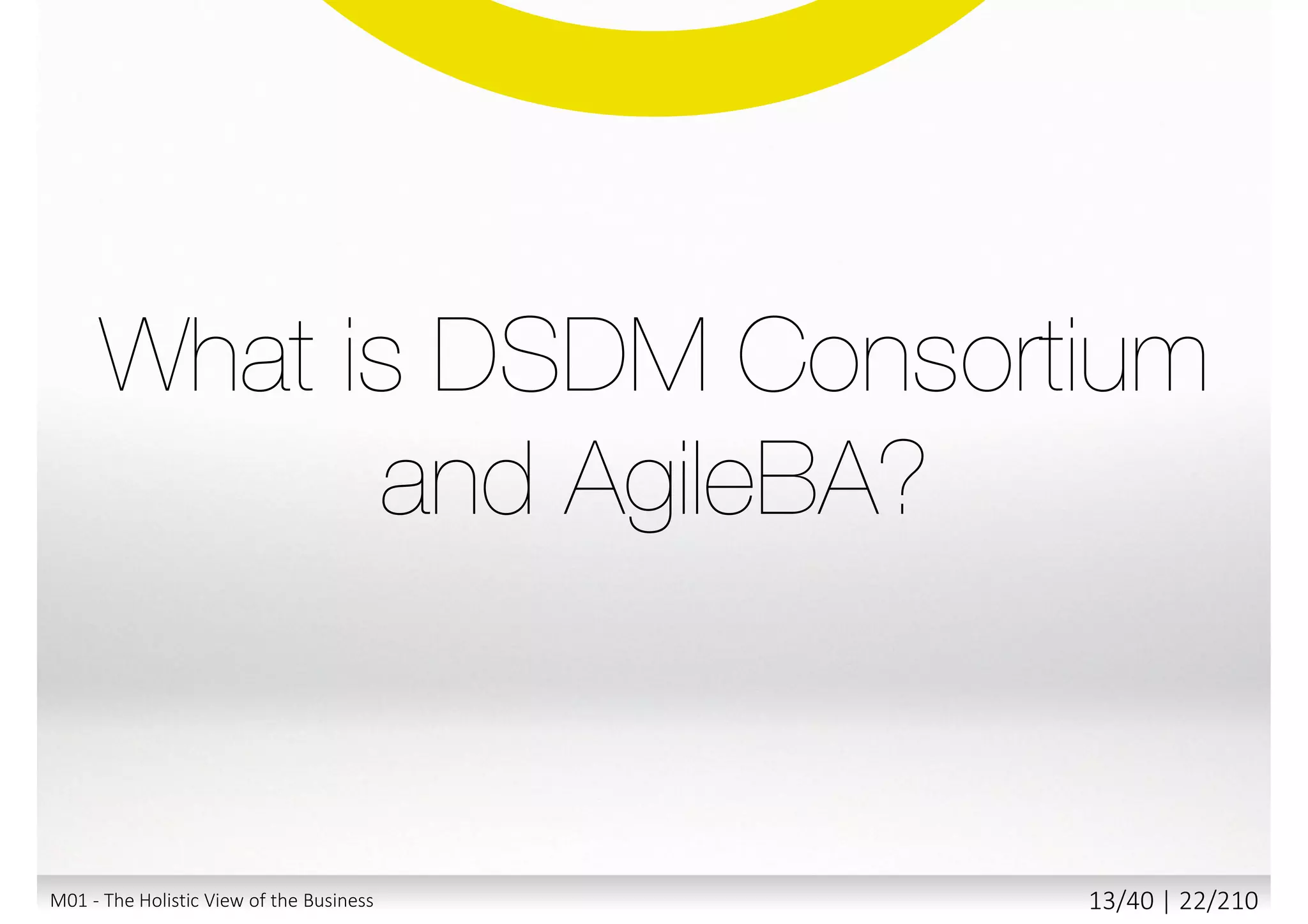 M01 - The Holistic View of the Business 12/40 | 22/211
 