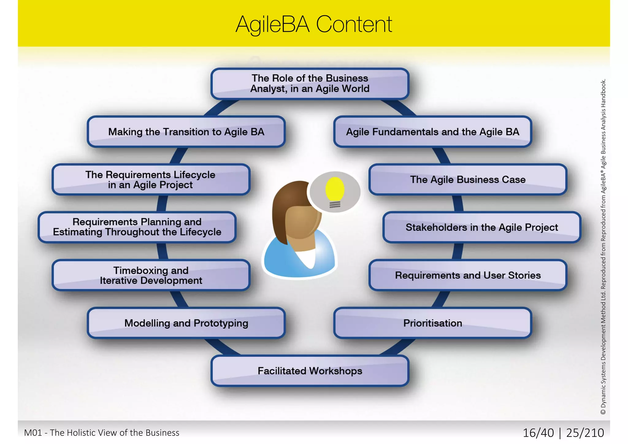 02.1995 12.1995 09.1997 2002 2003 2006 2008 07.2010 06.2014 09.2014 10.2014 05.2015
DSDM
V1
DSDM
V2
DSDM
V3
DSDM
V4
DSDM
V4.1
DSDM
V4.2
DSDM
Atern
DSDM
AgilePF
AgilePM
V1
AgilePM
V2
AgilePgM
AgileBA
V4 Published online
derived
derived
derived
derived
M01 - The Holistic View of the Business 15/40 | 25/211
 