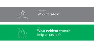 Who decides?
What evidence would
help us decide?
 