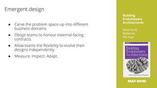 ●
●
●
●
Building
Evolutionary
Architectures
Neal Ford,
Rebecca,
Pat Kua
 