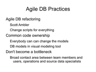Agile DB practices 