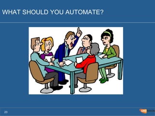 WHAT SHOULD YOU AUTOMATE? 
23 
 