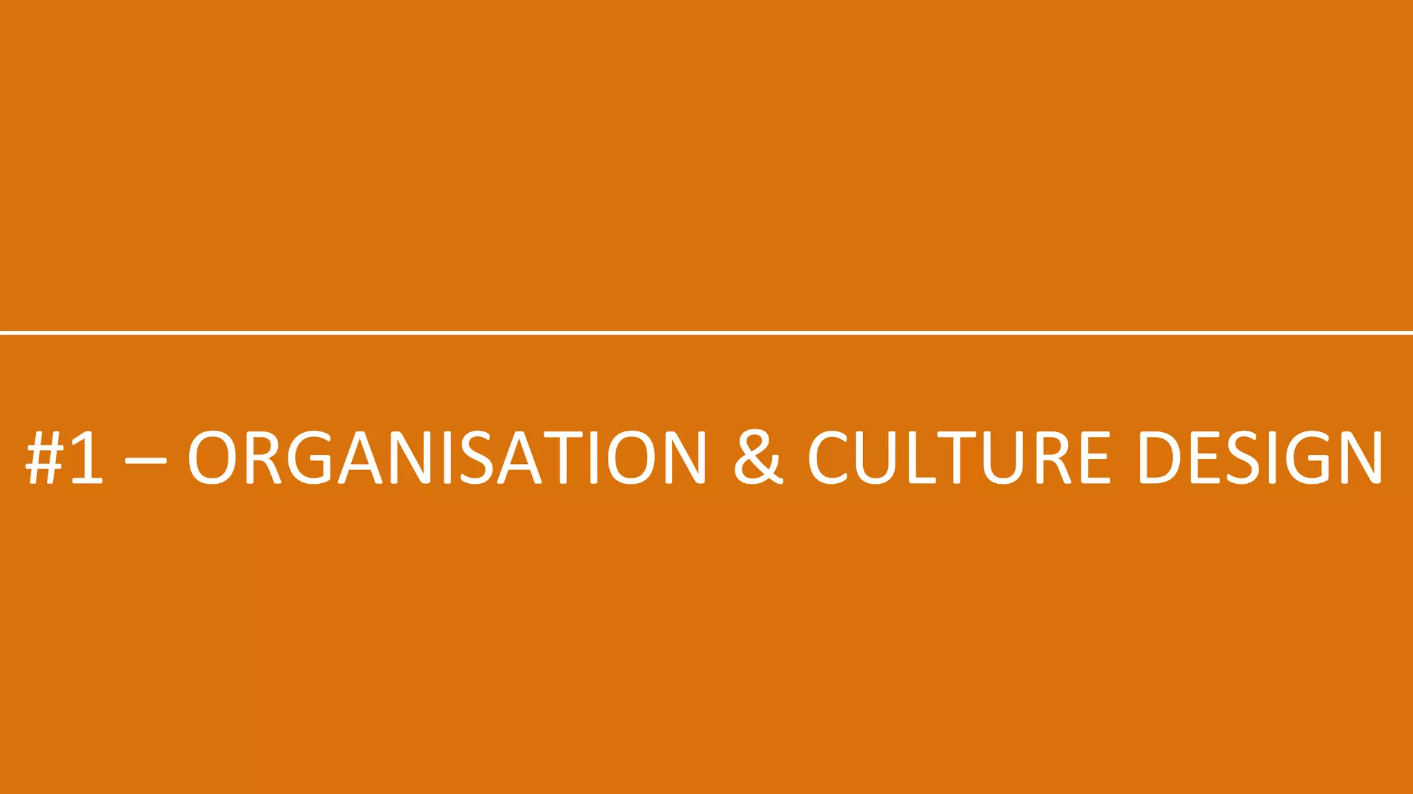 #1 – ORGANISATION & CULTURE DESIGN
 
