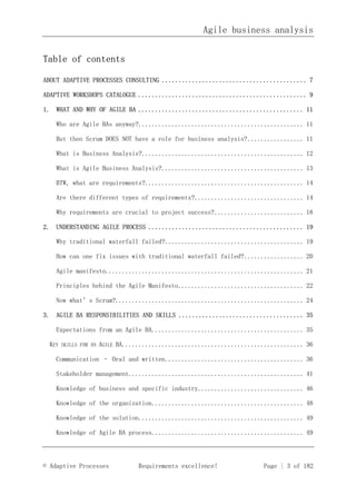 Agile business analysis v1 sample | PDF