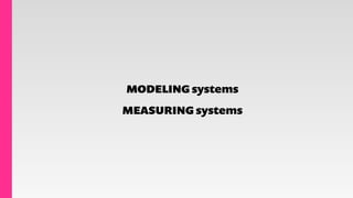 MODELING systems
MEASURING systems
 