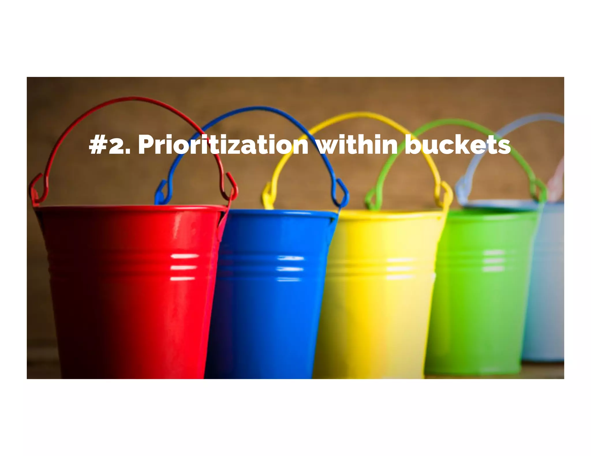Prioritizing Within Buckets
#2. Prioritization within buckets
 
