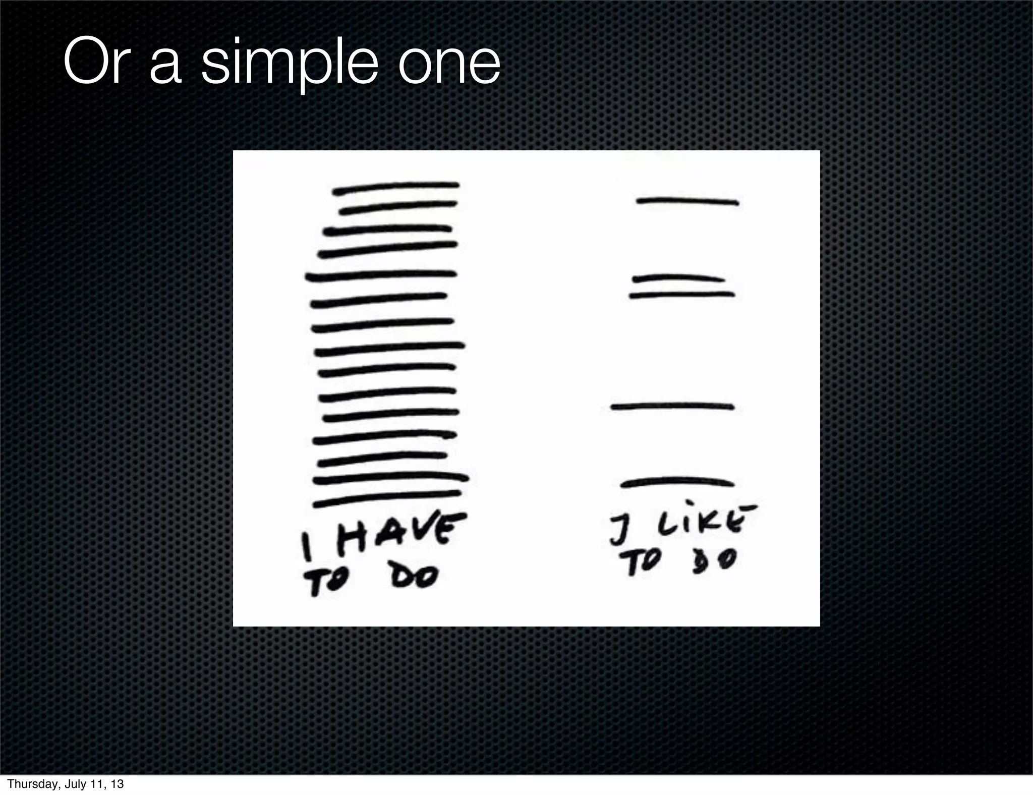 Or a simple one
Thursday, July 11, 13
 