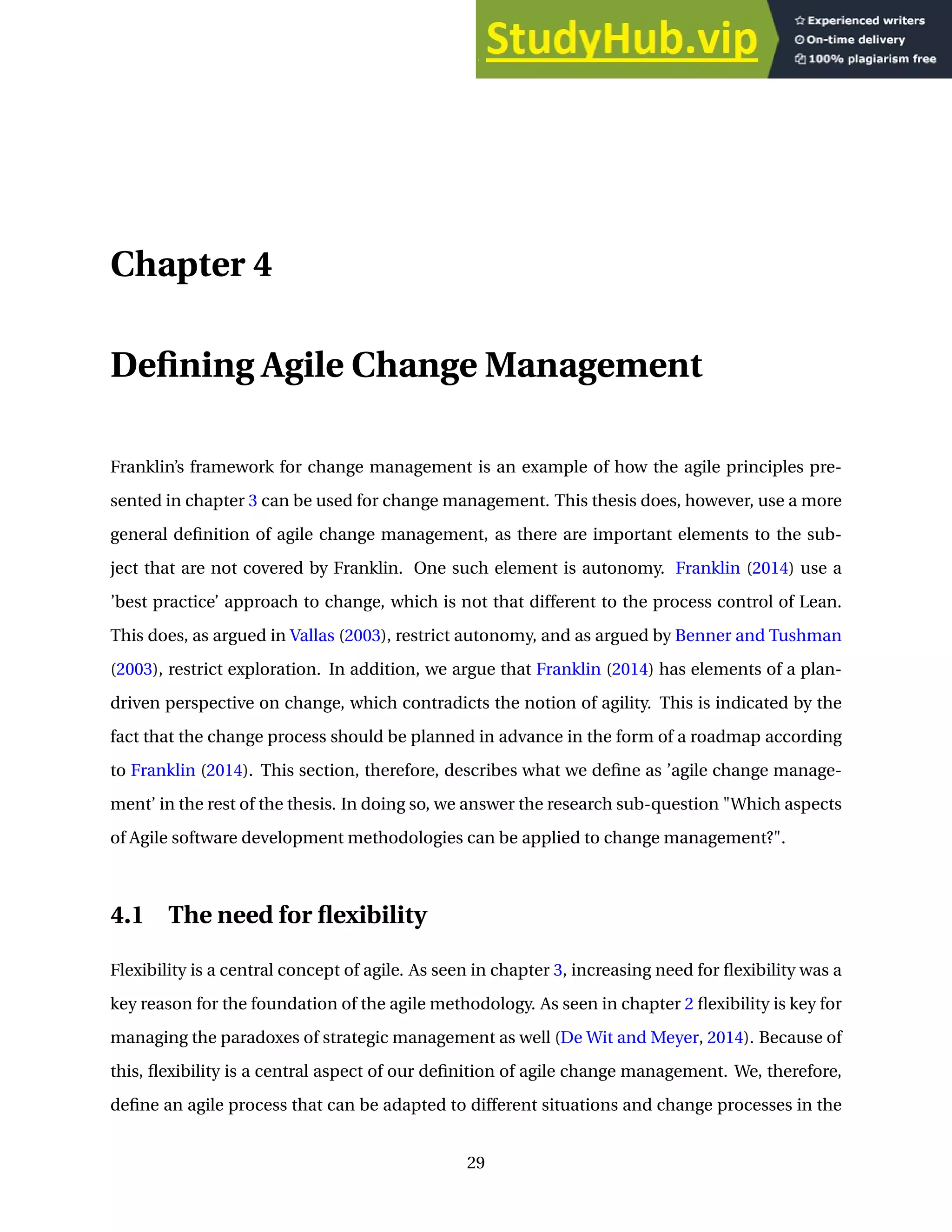 Agile Chapter 7 Agile Change Management - How Agile Concepts Can Be Used To Manage ...