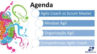 Agile Coach vs Scrum Master
Mindset Ágil
Organização Ágil
Competências Agile Coach
Agenda
 