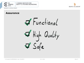 © Christoph SCHMIEDINGER, Hans TSCHÜRTZ 15.11.2016 Slide 27
Assurance
 