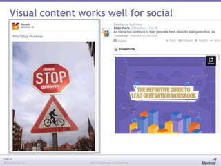 Page 42
© 2013 Marketo, Inc. Marketo Proprietary and Confidential
Visual content works well for social
 