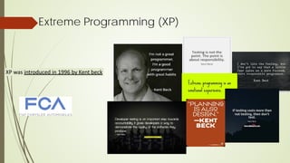 Extreme Programming (XP)
XP was introduced in 1996 by Kent beck
 