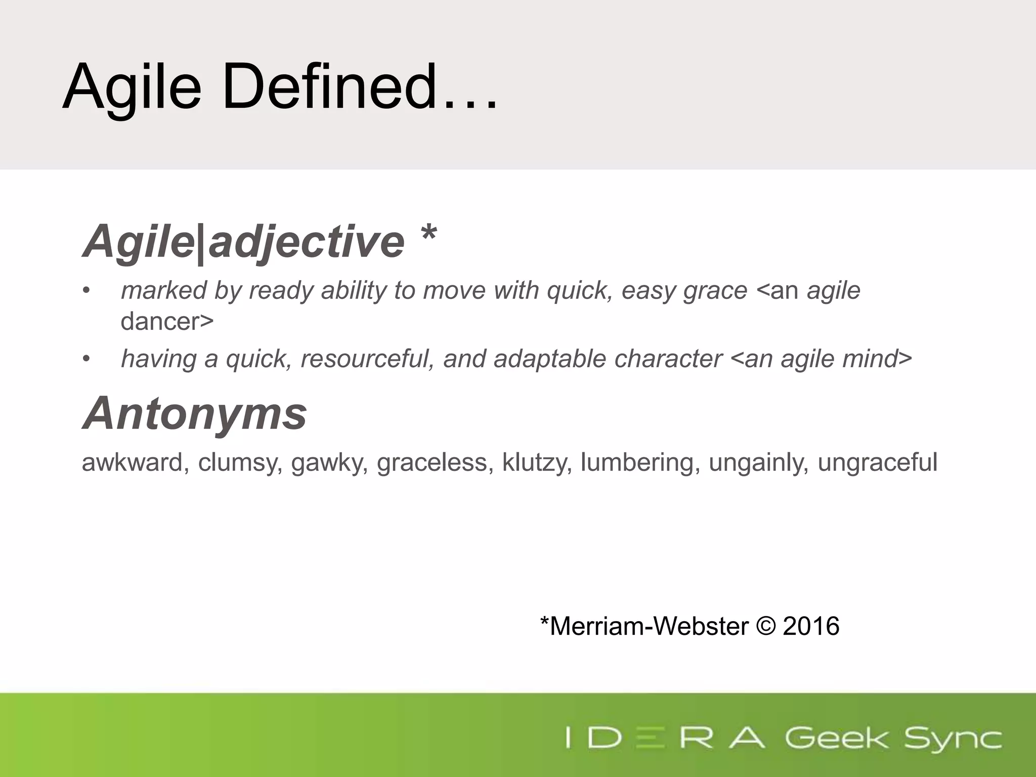 Geek Sync I Agile Data Management vs. Agile Data Modeling | PPT