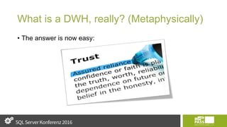 What is a DWH, really? (Metaphysically)
• The answer is now easy:
 