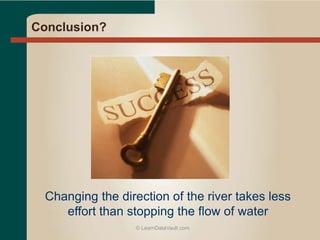 Conclusion?
Changing the direction of the river takes less
effort than stopping the flow of water
© LearnDataVault.com
 