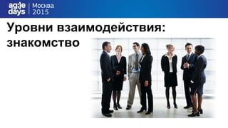 Уровни взаимодействия:
знакомство
 