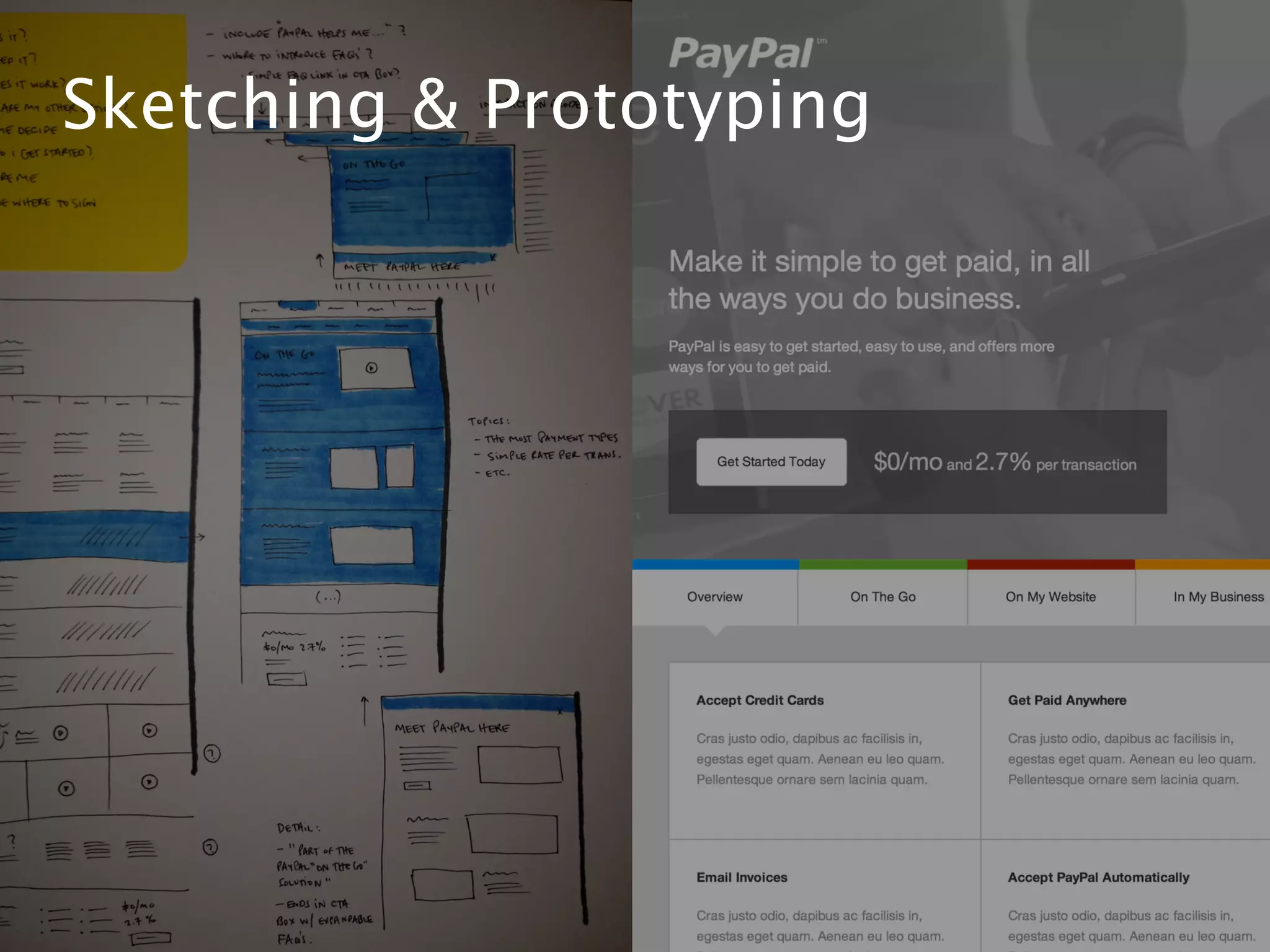 Sketching & Prototyping
 