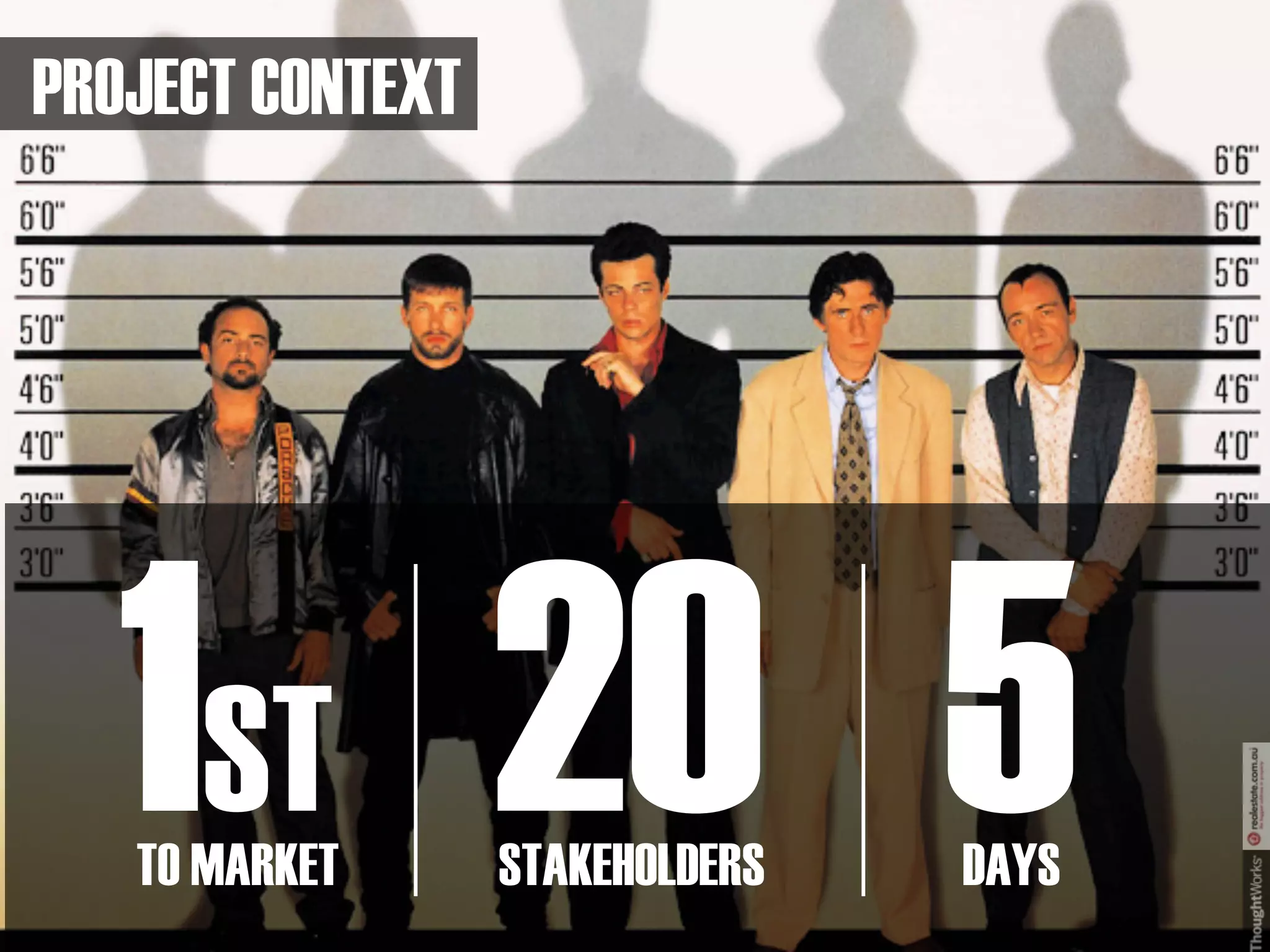 PROJECT CONTEXT




  1ST 20 5
   TO MARKET      STAKEHOLDERS   DAYS
 