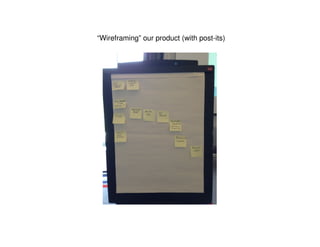 “Wireframing” our product (with post-its)
 