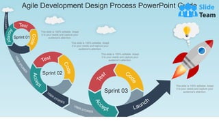 Sprint 01
Sprint 03
Sprint 02
Agile Development Design Process PowerPoint Guide
This slide is 100% editable. Adapt
it to your needs and capture your
audience's attention.
This slide is 100% editable. Adapt
it to your needs and capture your
audience's attention.
This slide is 100% editable. Adapt
it to your needs and capture your
audience's attention.
This slide is 100% editable. Adapt
it to your needs and capture your
audience's attention.
 