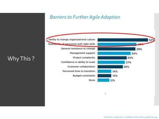 Barriers to Further Agile Adoption
WhyThis ?
http://www.codeproject.com/KB/architecture/604417/Barriers.jpg
 