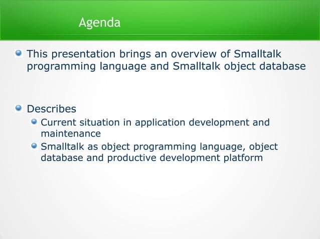 Agile Development with Smalltalk - Long | PPT